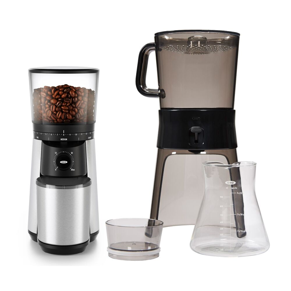 Cold Brew Coffee Maker & Conical Burr Coffee Grinder Bundle F4