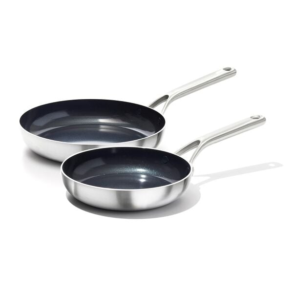 Stainless Steel Mira Series 2 Pack Frypans - Ceramic X6