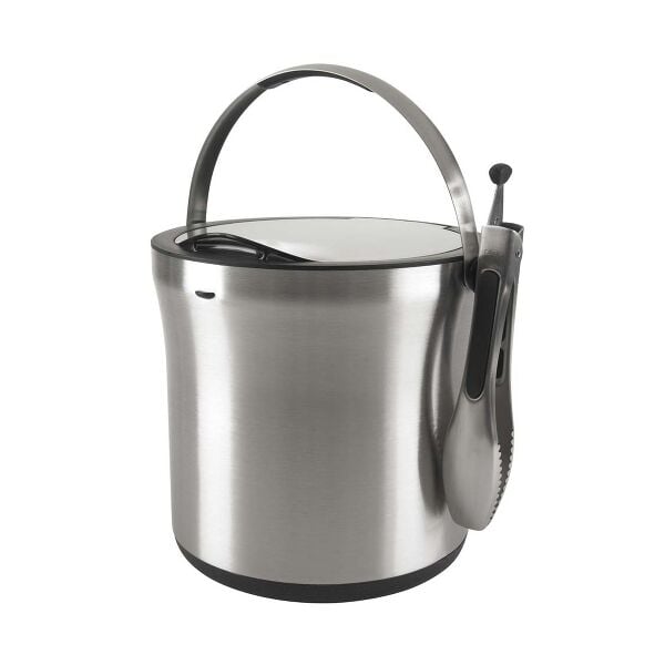 Steel Ice Bucket & Tong Set B0