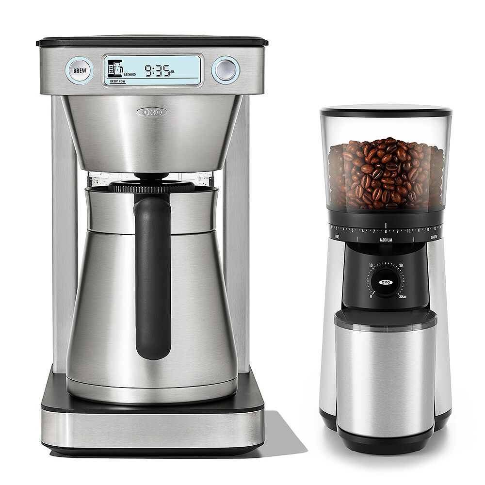 12-Cup Coffee Maker with Podless Single-Serve Function & Conical Burr Coffee Grinder Bundle L9