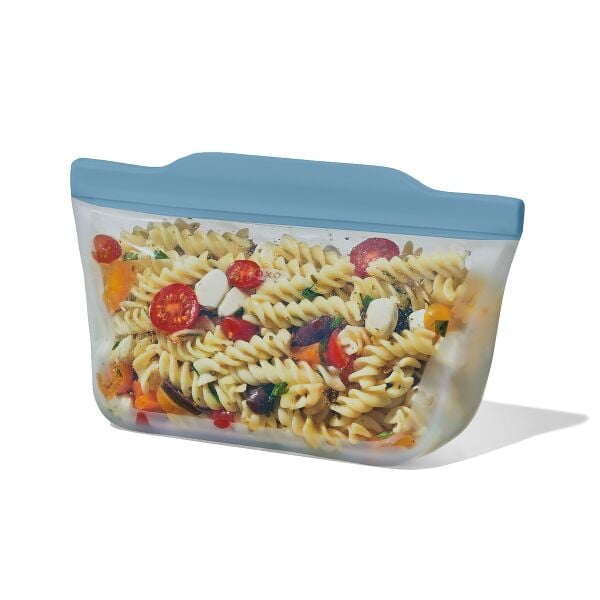 Silicone Reusable Bag Stand-Up Quart (32 oz) - Ocean Blue L3