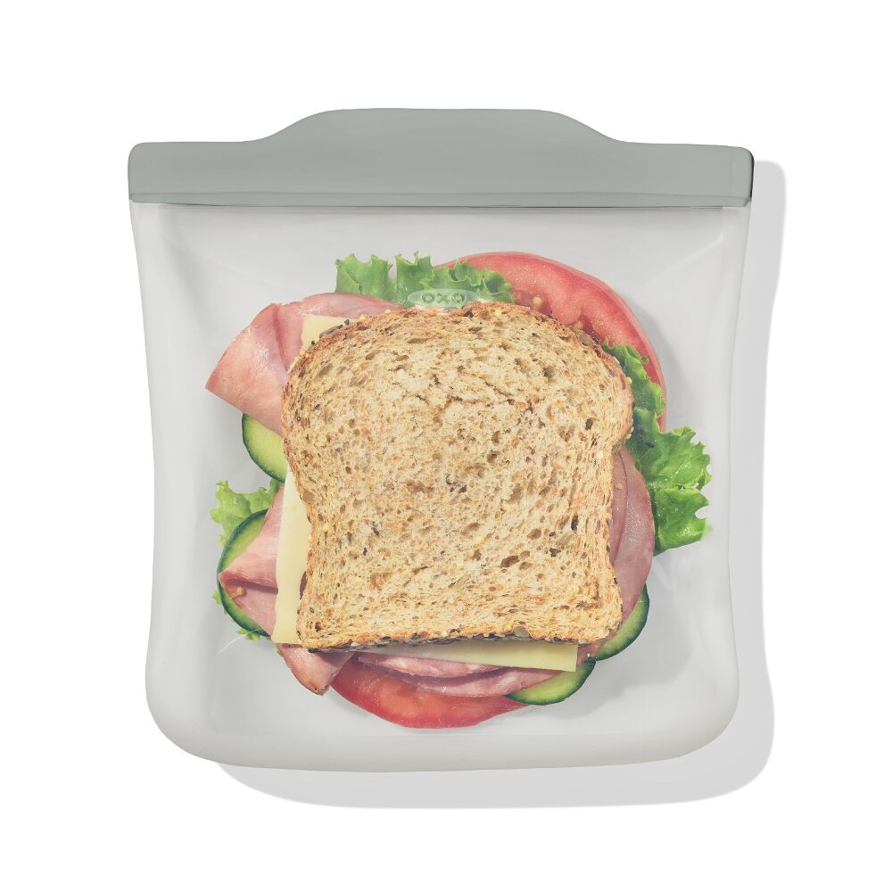 Silicone Reusable Bag Sandwich (28 oz) - Fog G0