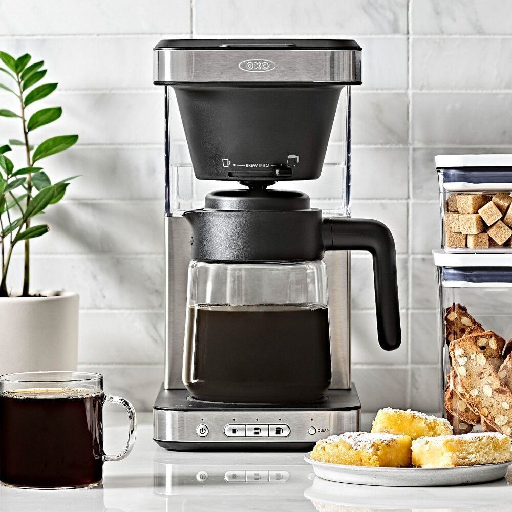 8-Cup Coffee Maker with Podless Single-Serve Function and Glass Carafe Q1