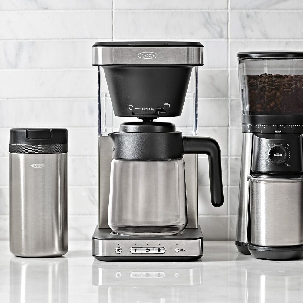 8-Cup Coffee Maker with Podless Single-Serve Function and Glass Carafe Q1