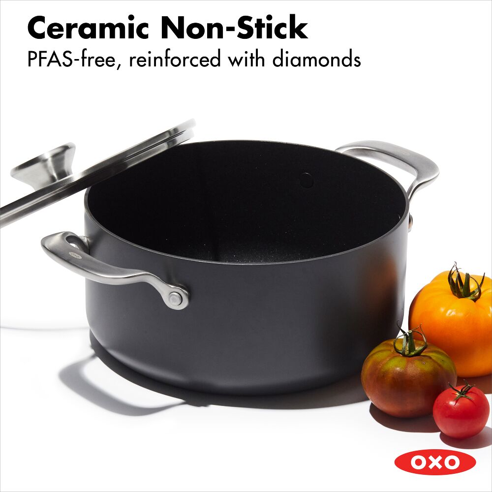 Ceramic Professional Non-Stick 5QT Stock Pot with Lid W8