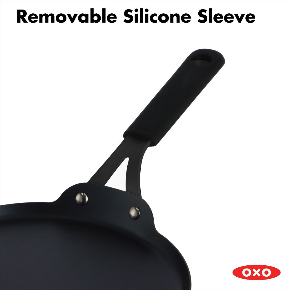 Obsidian Carbon Steel 10-Inch Crêpe Pan with Silicone Sleeve A6
