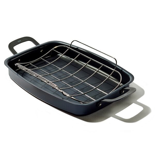 Carbon Steel Obsidian Series Roaster with Rack E4