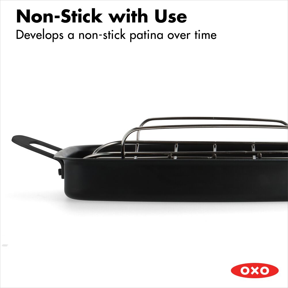 Carbon Steel Obsidian Series Roaster with Rack E4