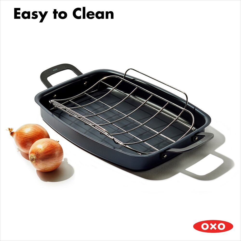 Carbon Steel Obsidian Series Roaster with Rack E4