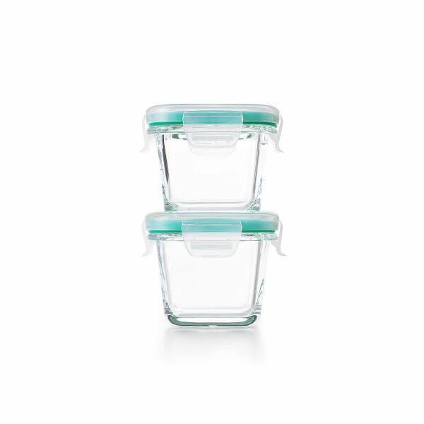 4 Piece Smart Seal Glass Mini Square Container Set J6