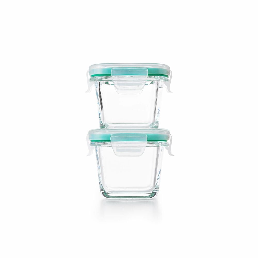 4 Piece Smart Seal Glass Mini Square Container Set J6