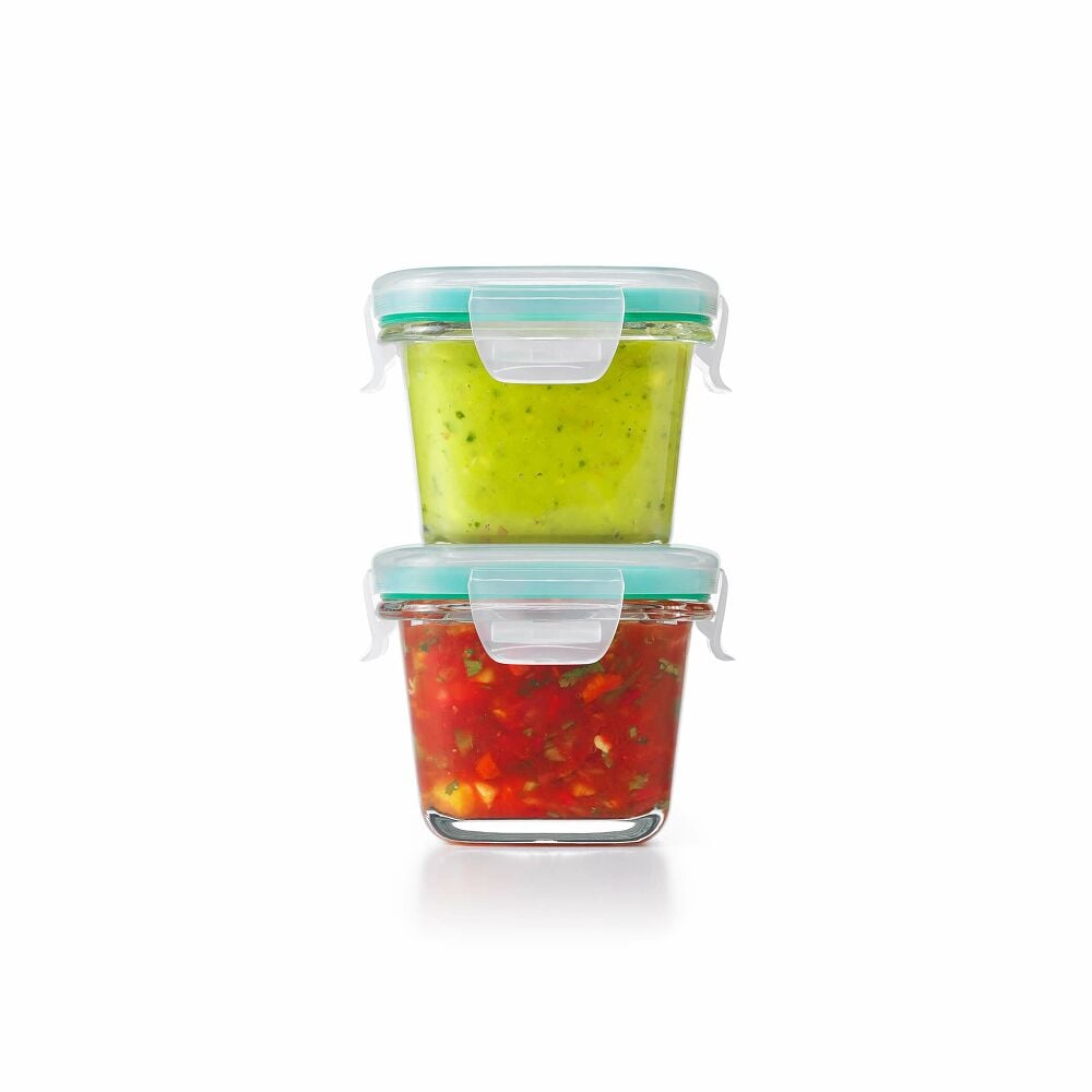 4 Piece Smart Seal Glass Mini Square Container Set J6