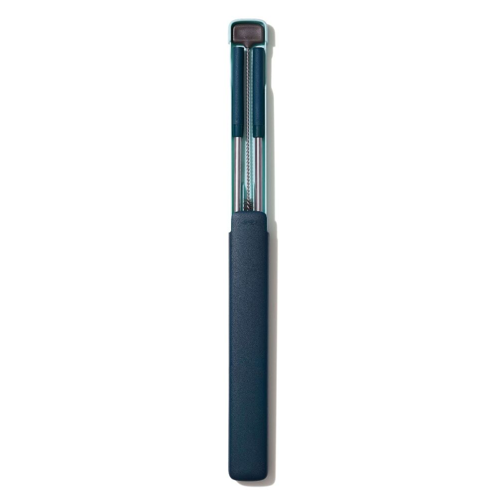 4-Piece Reusable Straw and Brush Set with Case O8