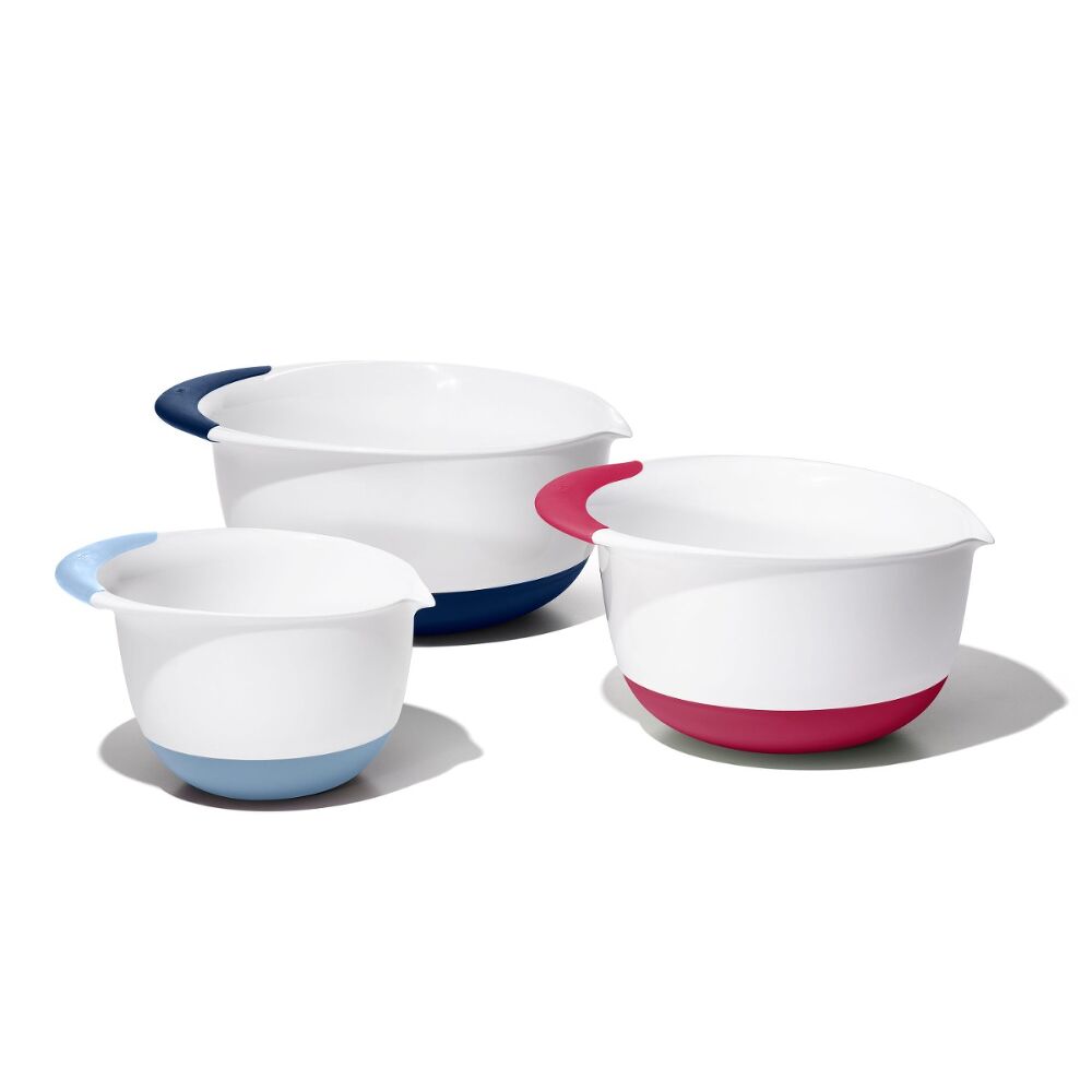 3 Piece Mixing Bowl Set New Colored Handles D2