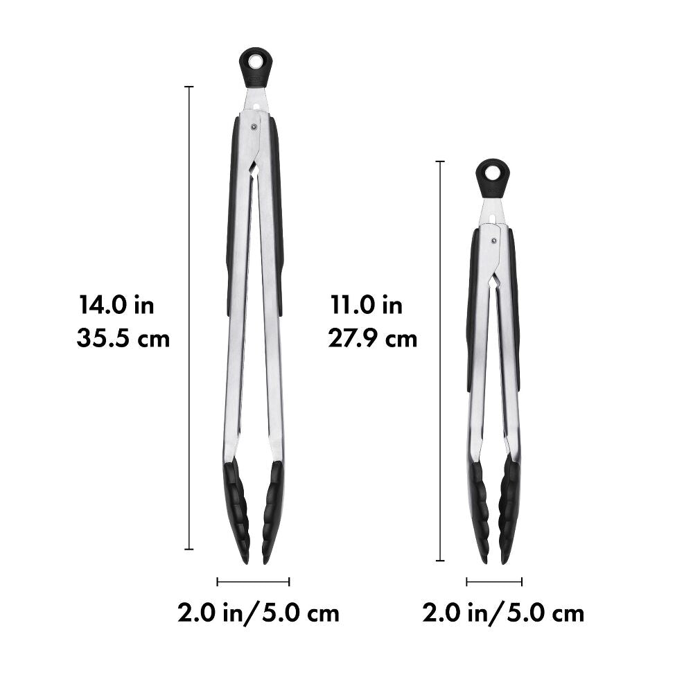 2-Piece Tongs with Nylon Heads Set J8