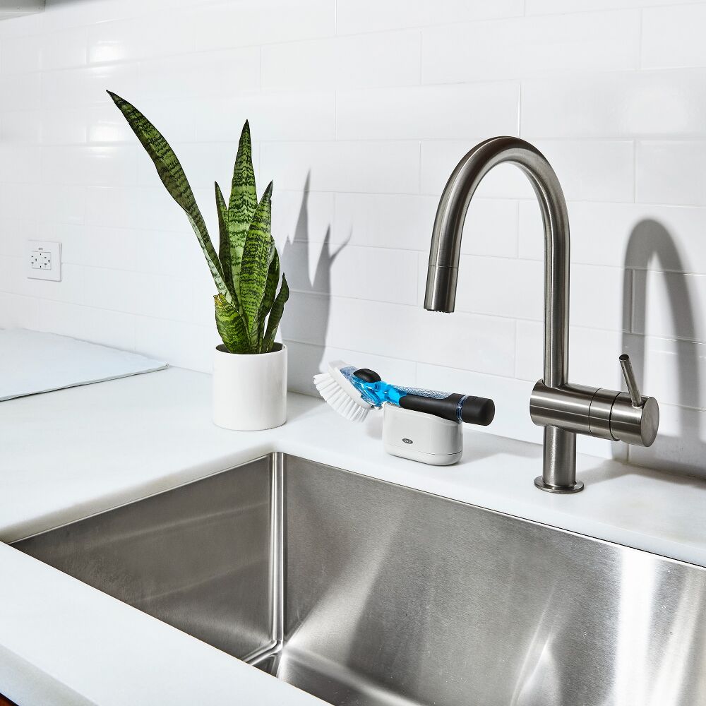 Soap Dispensing Dish Brush Storage Set O5