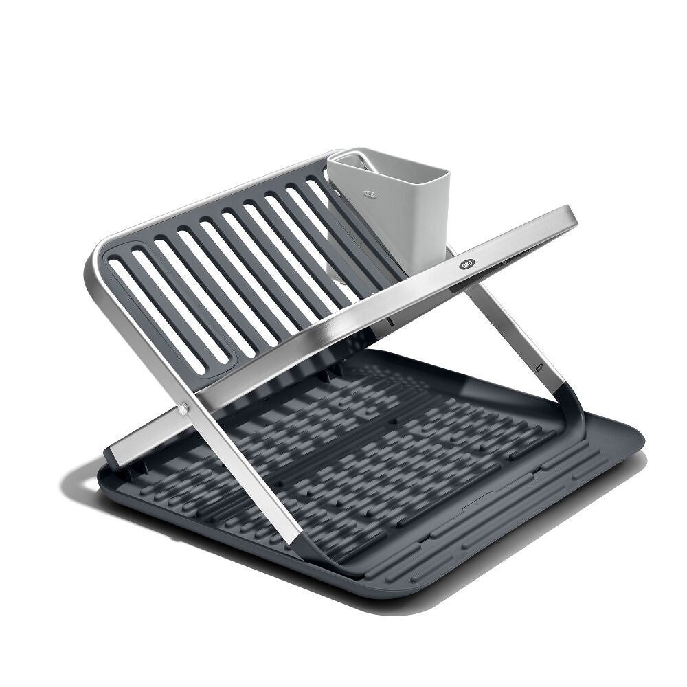 OXO Good Grips Aluminum Fold Flat Dish Rack X9