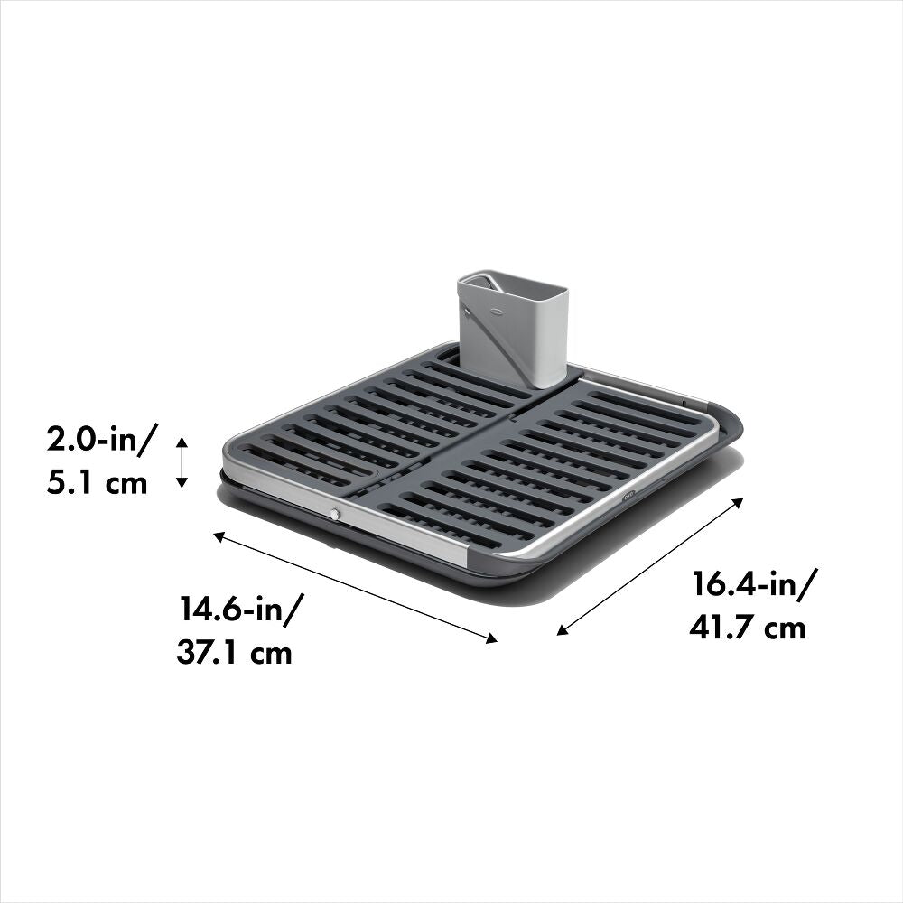 OXO Good Grips Aluminum Fold Flat Dish Rack X9
