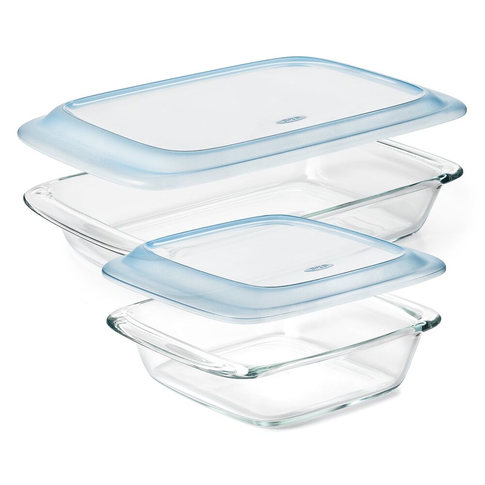 Glass Baking Dish with Lid (2.0 Qt) and Glass Baking Dish with Lid (3.0 Qt) Bundle D3