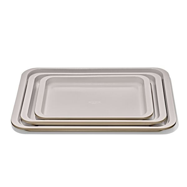 Non-Stick Pro Ceramic Coated Metal Bakeware 3 Pc Set O5