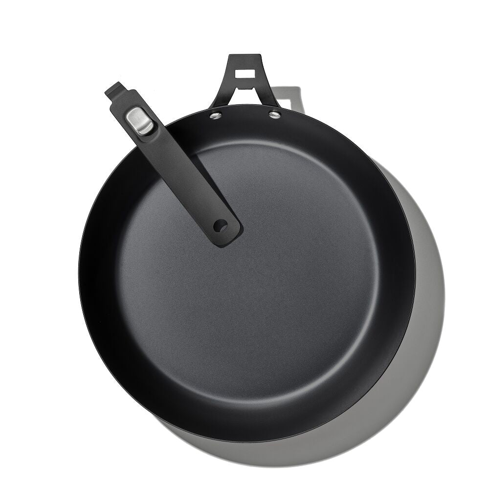 Outdoor 12-inch Carbon Steel Pan with Removable Handle R0