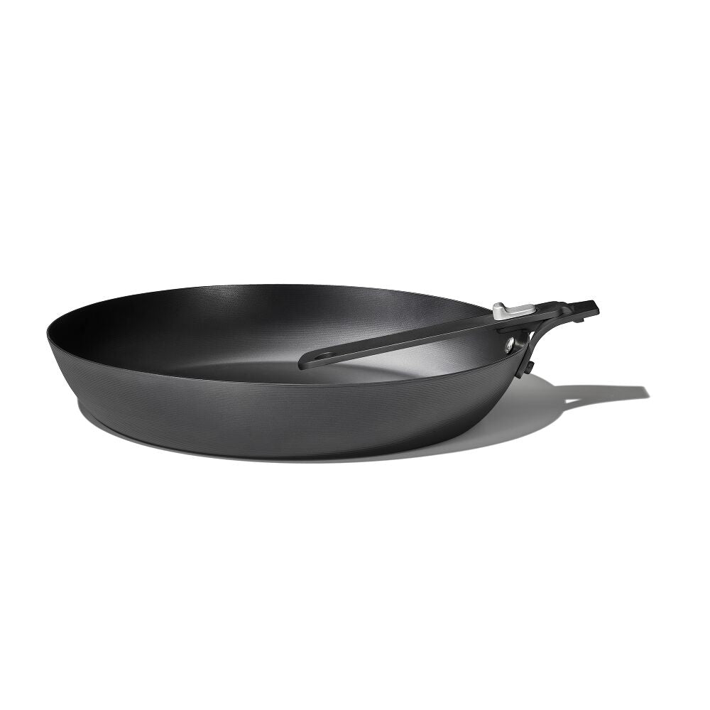 Outdoor 12-inch Carbon Steel Pan with Removable Handle R0