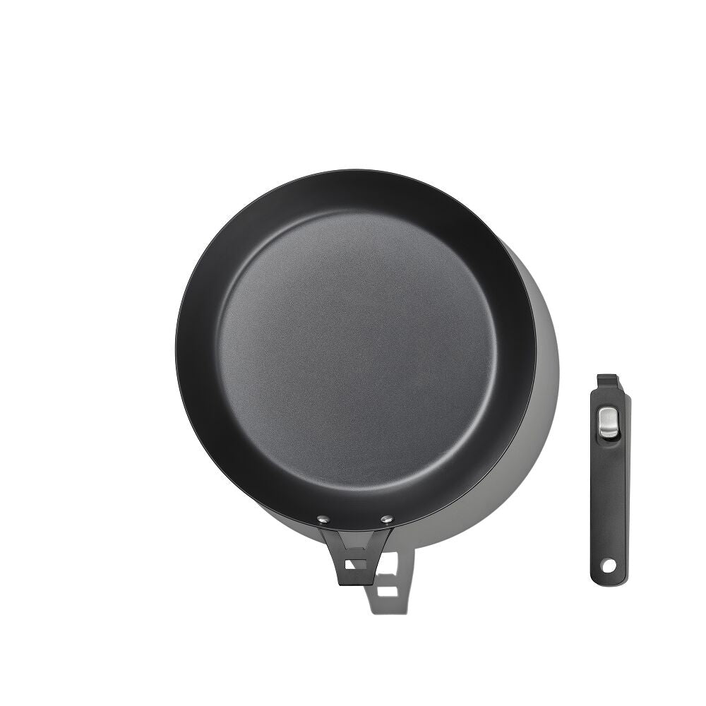 Outdoor 12-inch Carbon Steel Pan with Removable Handle R0