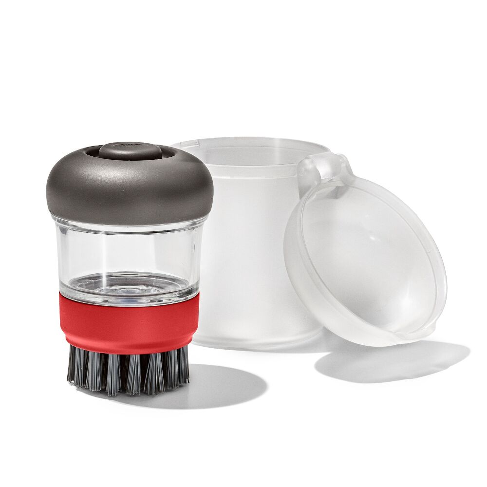 Outdoor Soap Dispensing Dish Brush with Storage Case R0