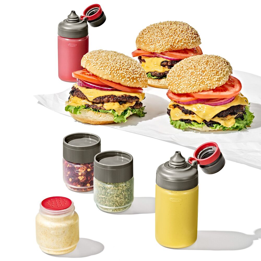 Outdoor 7-Piece Spice Shaker & Squeeze Bottle Set S0