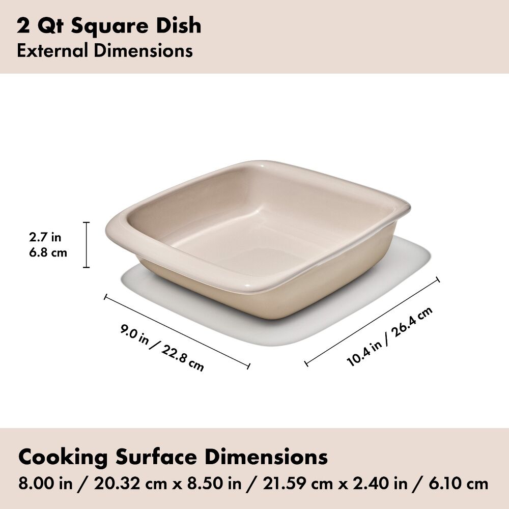 2 Qt Square Stoneware Baking Dish H1