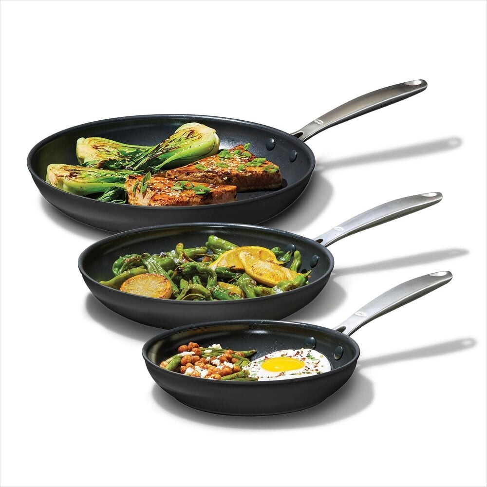 Enhanced Non-Stick 3-Piece Frypan Set — Black G2