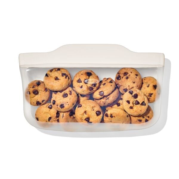 Silicone Reusable Bag - Snack Bag (12 oz) - Oat X4