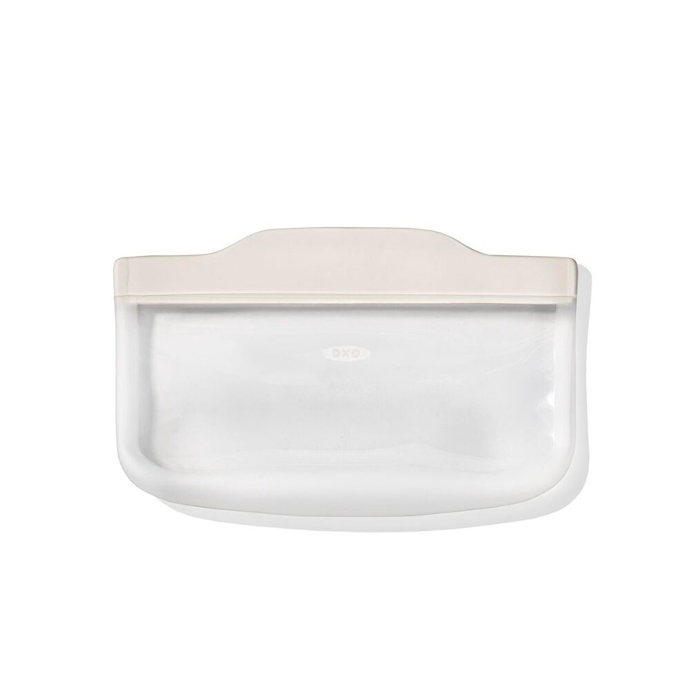 Silicone Reusable Bag - Snack Bag (12 oz) - Oat X4