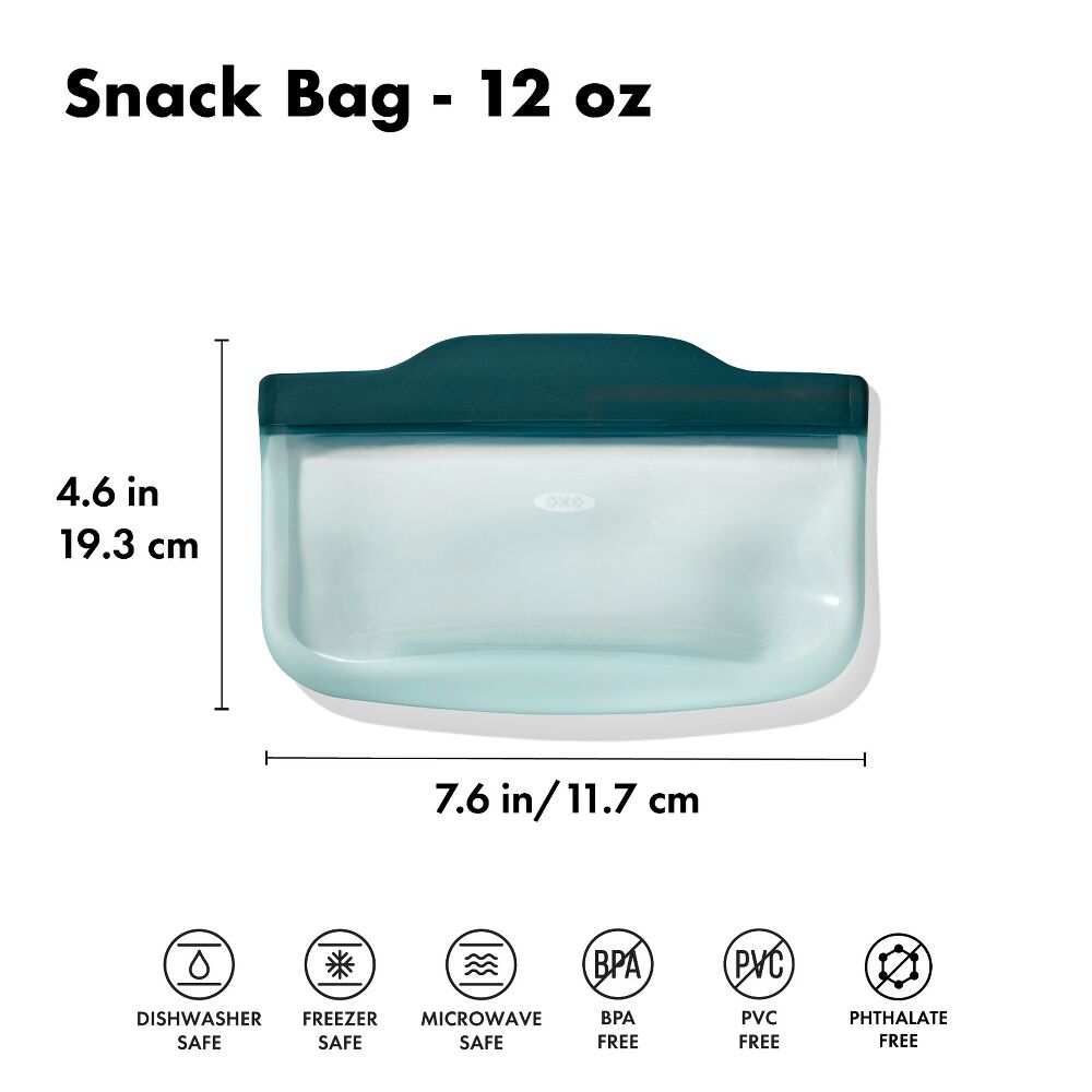 Silicone Reusable Bag - Snack Bag (12 oz) - Lagoon A7