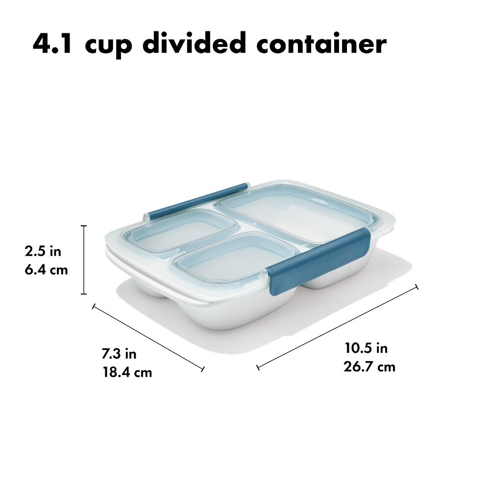 Prep & Go 4.1-Cup Divided Container - Ocean Blue O2
