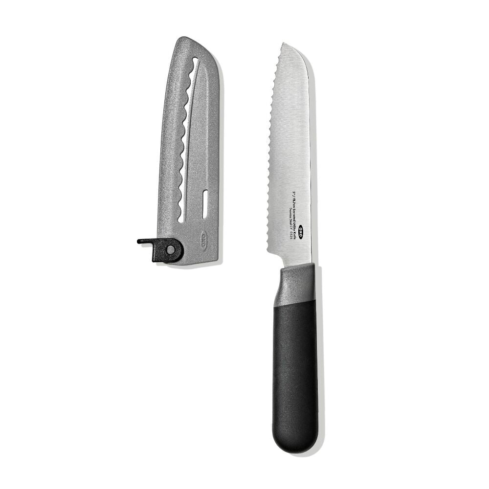 5 in Serrated Utility Knife with Locking Sheath M3