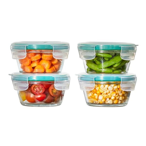 Smart Seal 8-Piece1 Cup Glass Round Container Set W0
