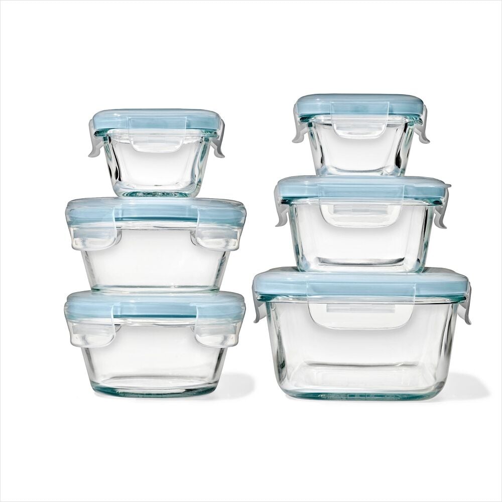 12-Piece Smart Seal Glass Container Set - Arctic Blue M9