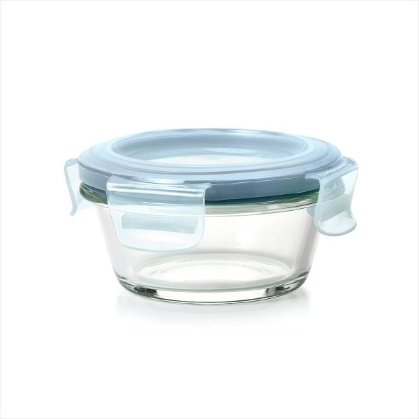 Smart Seal 1-Cup Glass Round Container - Arctic Blue F2