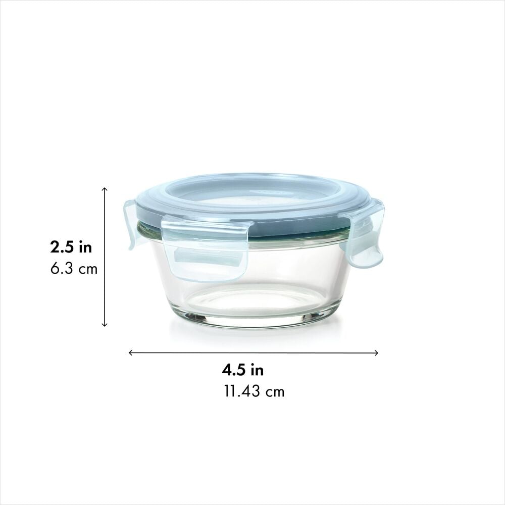 Smart Seal 1-Cup Glass Round Container - Arctic Blue F2