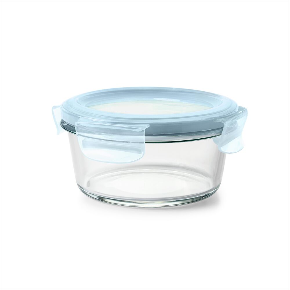 Smart Seal 2-Cup Glass Round Container - Arctic Blue G4