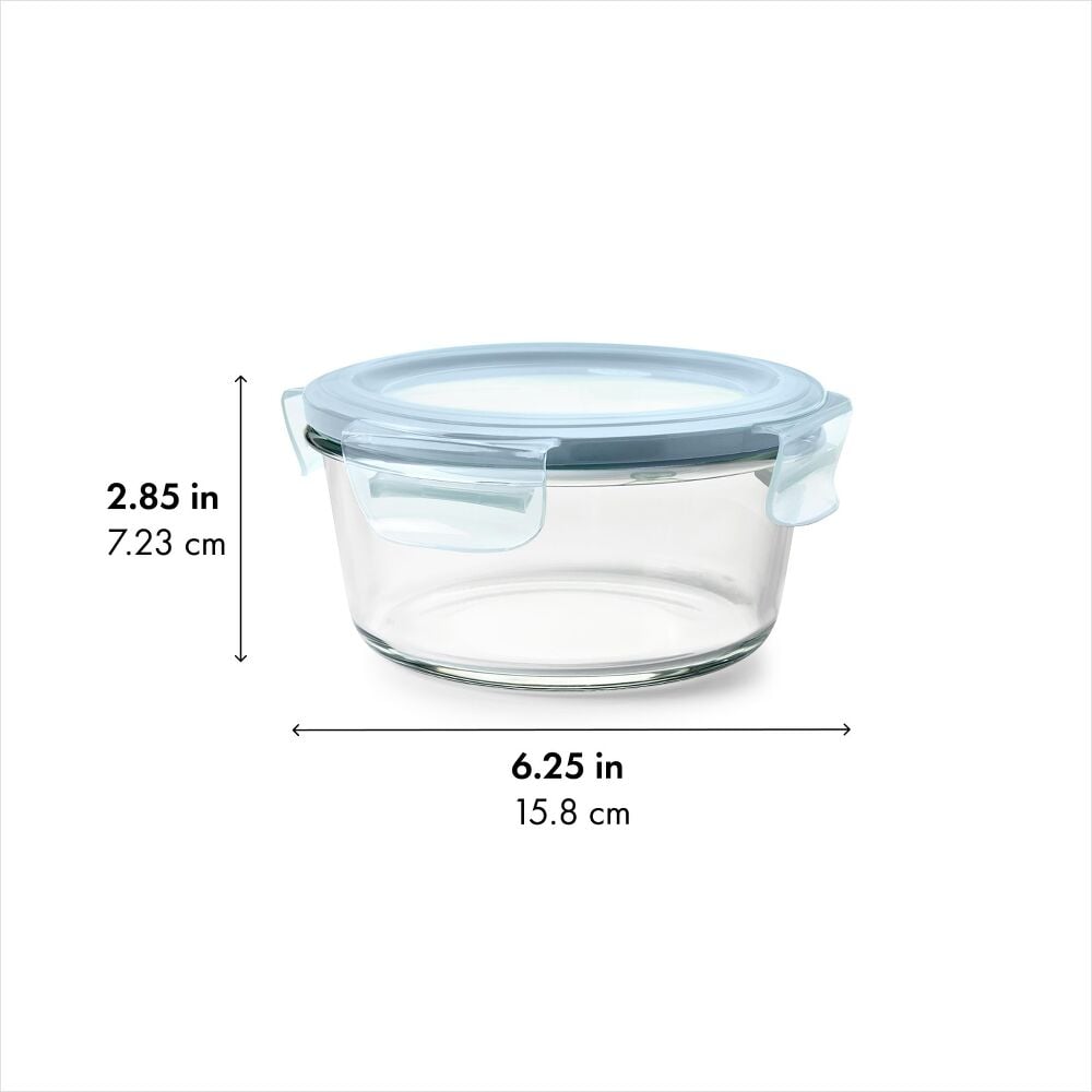 Smart Seal 2-Cup Glass Round Container - Arctic Blue G4