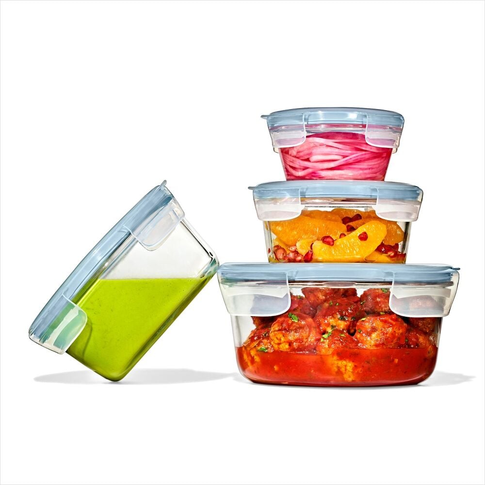 Smart Seal 1-Cup Glass Round Container - Arctic Blue F2