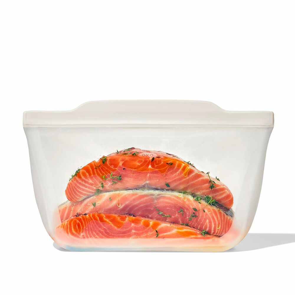 Silicone Reusable Bag - Stand-Up Half Gallon (64 oz) - Oat Z1
