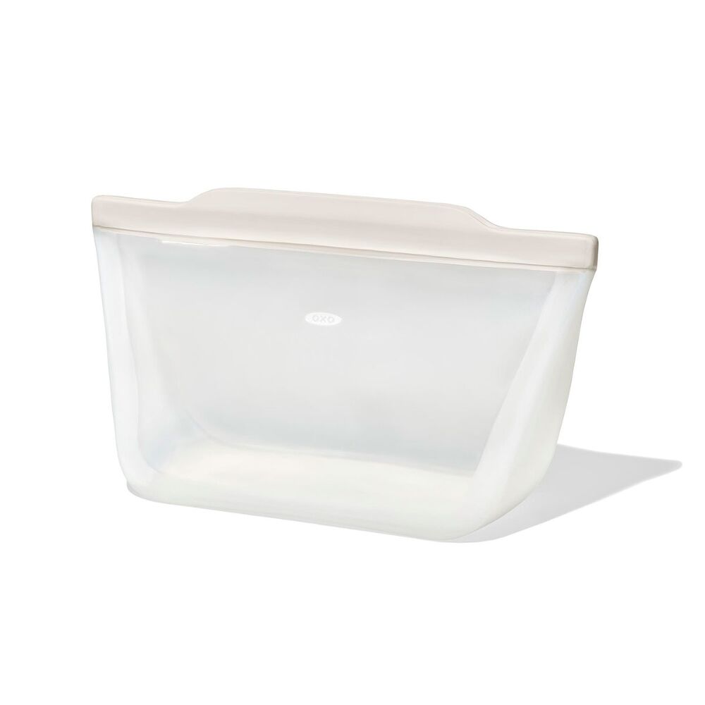 Silicone Reusable Bag - Stand-Up Half Gallon (64 oz) - Oat Z1