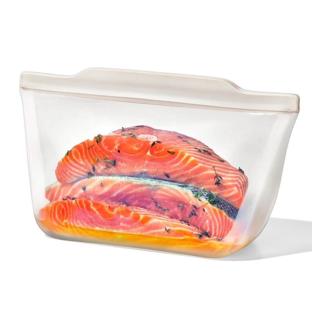 Silicone Reusable Bag - Stand-Up Half Gallon (64 oz) - Oat Z1