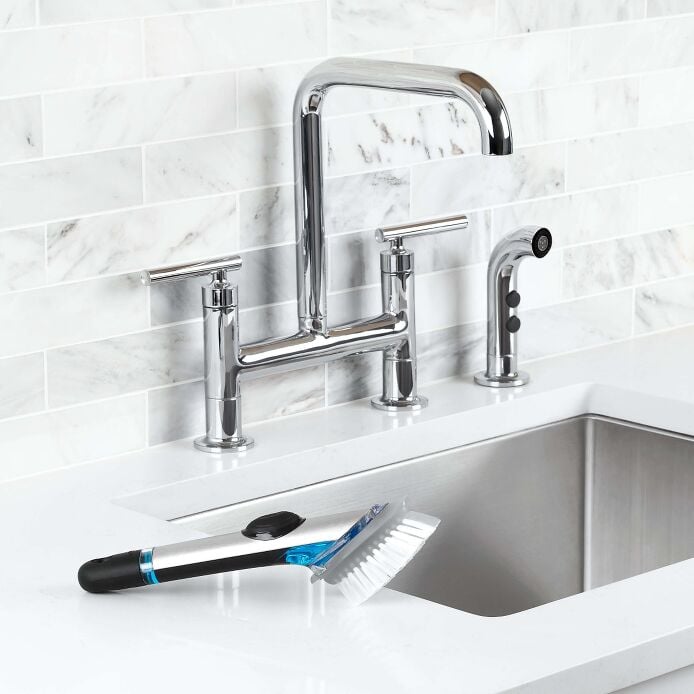 Steel Soap Dispensing Dish Brush T8