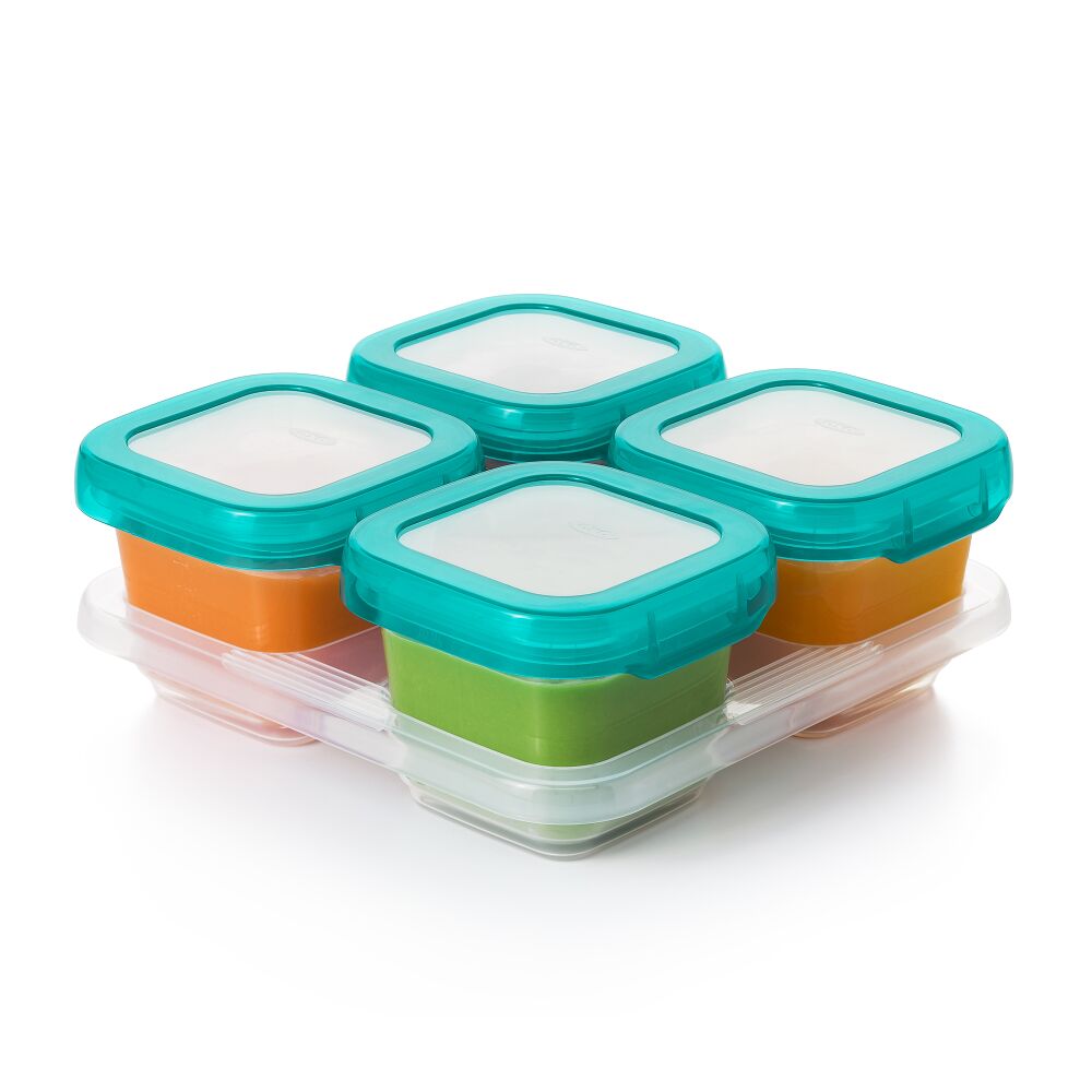 6 oz Baby Blocks™ Plastic Freezer Storage Containers - Tot Teal X9