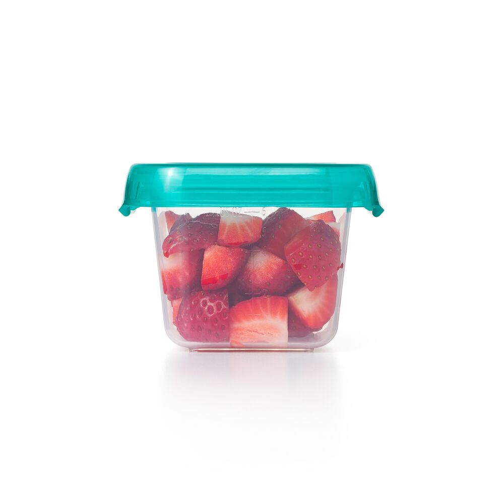 6 oz Baby Blocks™ Plastic Freezer Storage Containers - Tot Teal X3