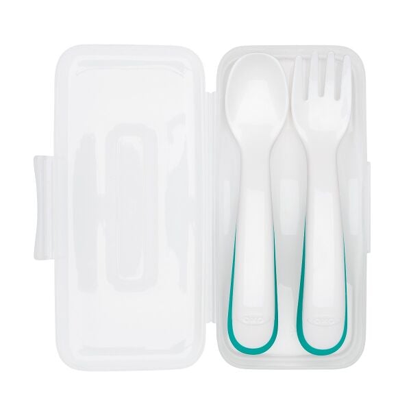 On-the-Go Plastic Fork and Spoon Set with Travel Case P1